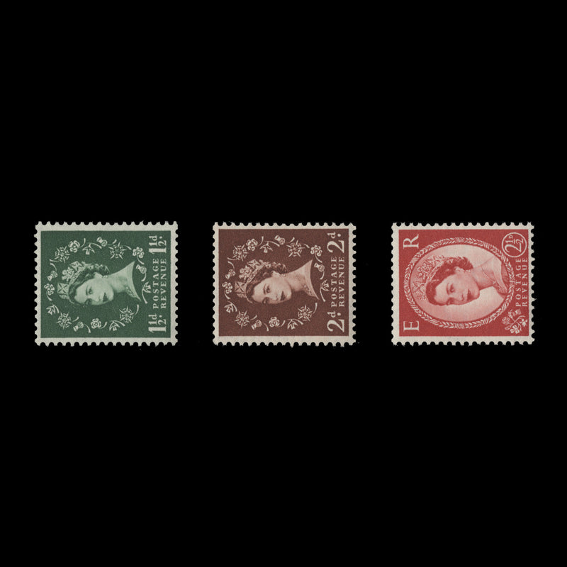 Great Britain 1954 (MLH) Wilding Definitives, Tudor crown sideways watermark