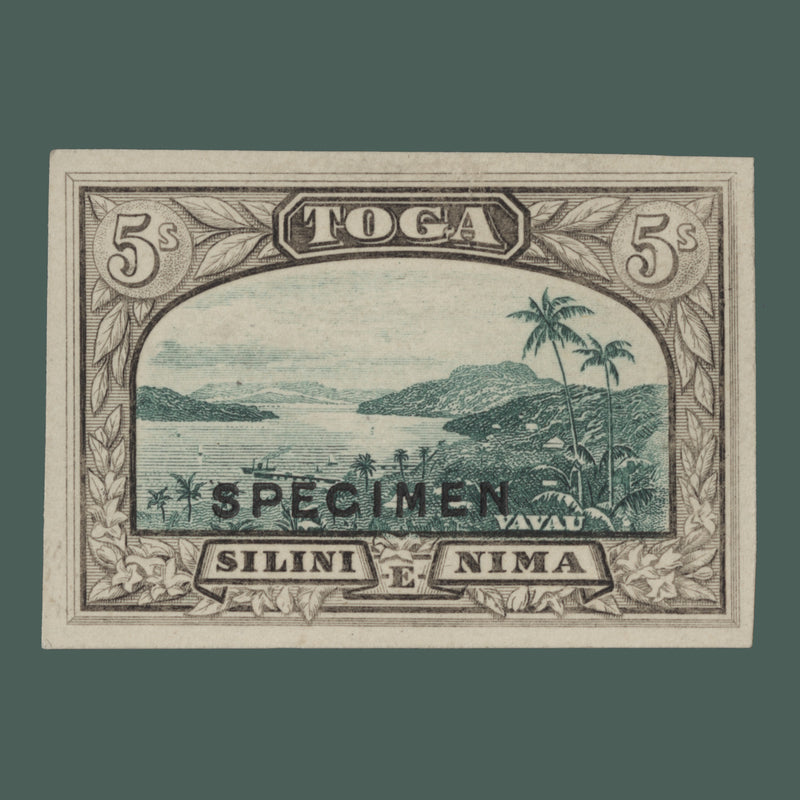 Tonga 1922 Vavau Harbour imperf SPECIMEN single