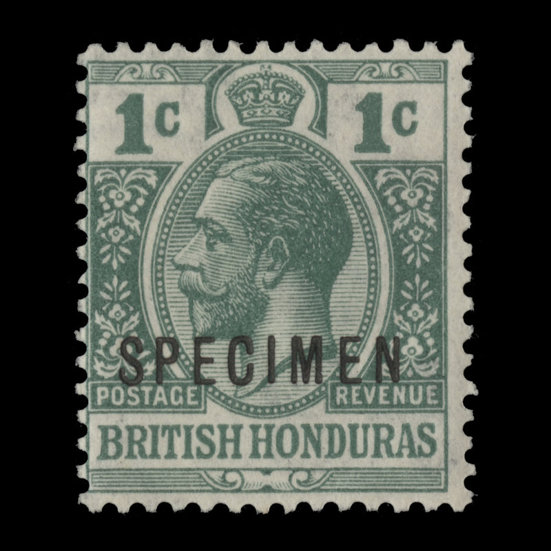 British Honduras 1921 (MLH) 1c Green with SPECIMEN overprint, script CA watermark