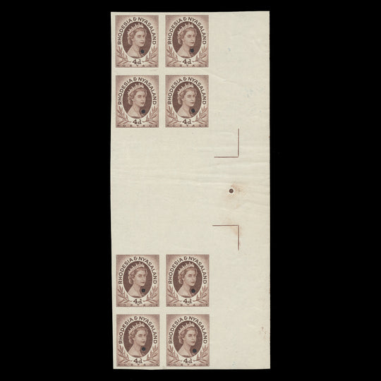 Rhodesia & Nyasaland 1954 (Proof) 4d Queen Elizabeth II