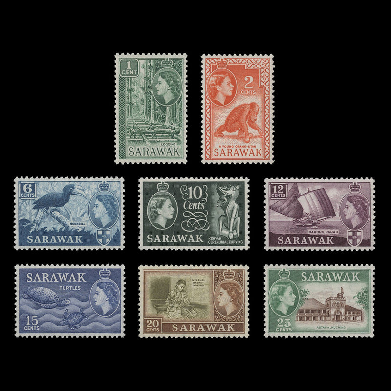 Sarawak 1964 (MLH) Queen Elizabeth II Definitives, St Edward's crown watermark