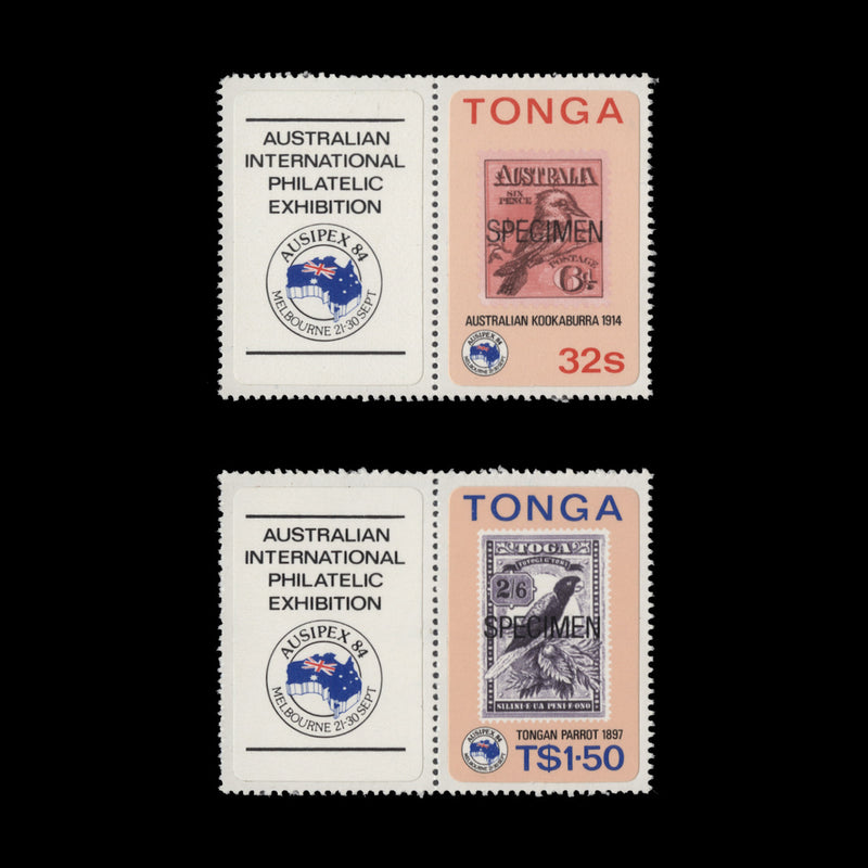 Tonga 1984 (MNH) Ausipex Stamp Exhibition SPECIMEN set