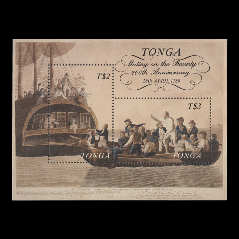 Tonga 1989 (MNH) Mutiny on the Bounty miniature sheet