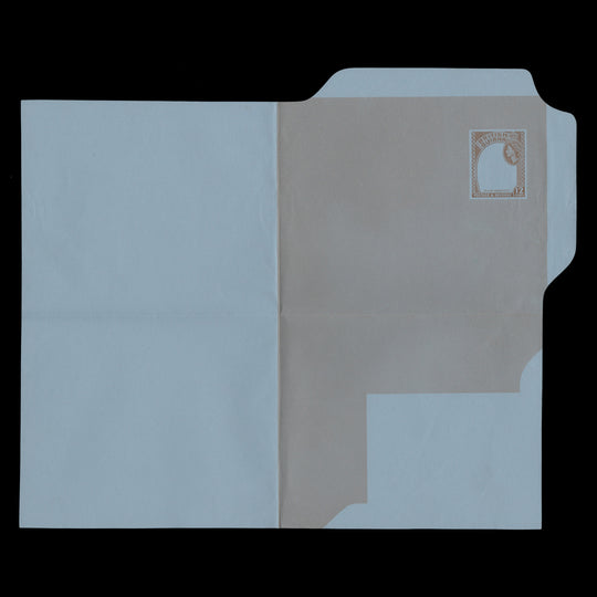 British Guiana 1955 (Variety) 12c Felling Greenheart aerogramme missing black