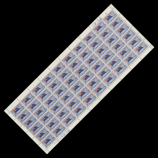 Cook Islands 1965 (MNH) 4d Internal Self-Government sheet signed by designer