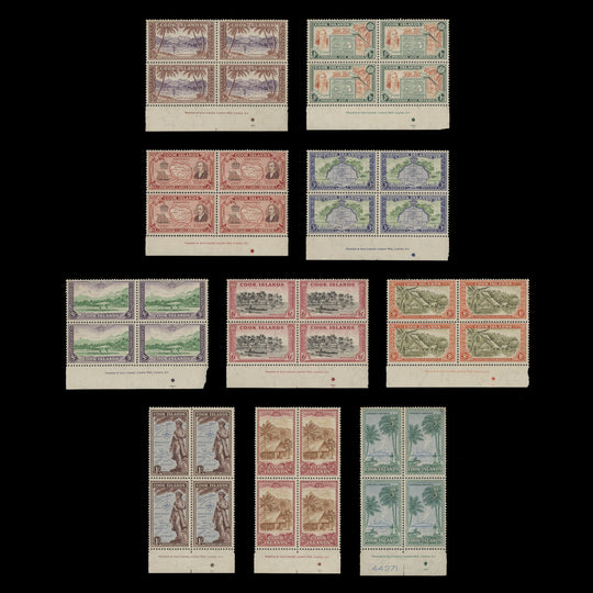 Cook Islands 1949 (MNH) Definitives imprint blocks