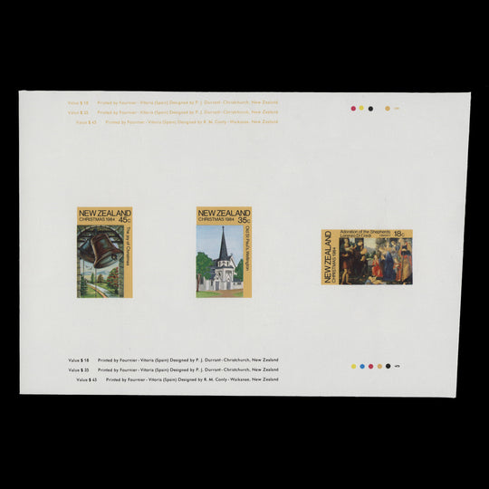 New Zealand 1984 Christmas imperf colour trials