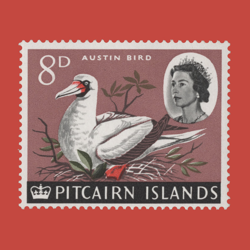 Pitcairn Islands 1964 (Error) 8d Red-Footed Booby missing pale blue