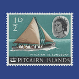 Pitcairn Islands 1964 (Error) ½d Pitcairn Longboat missing blue