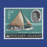 Pitcairn Islands 1964 (Variety) ½d Pitcairn Longboat missing blue