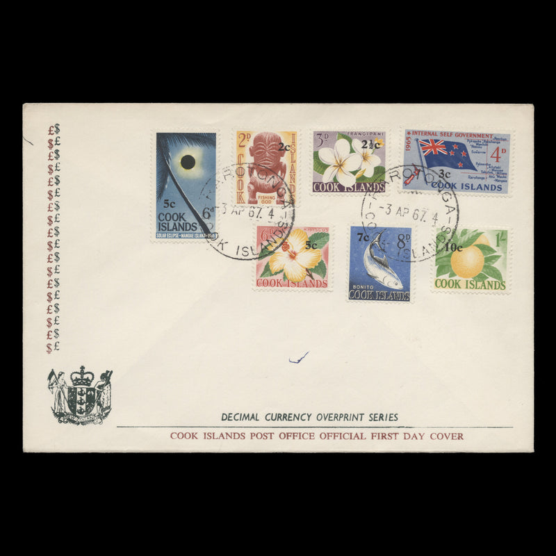 Cook Islands 1967 (FDC) Decimal Provisionals