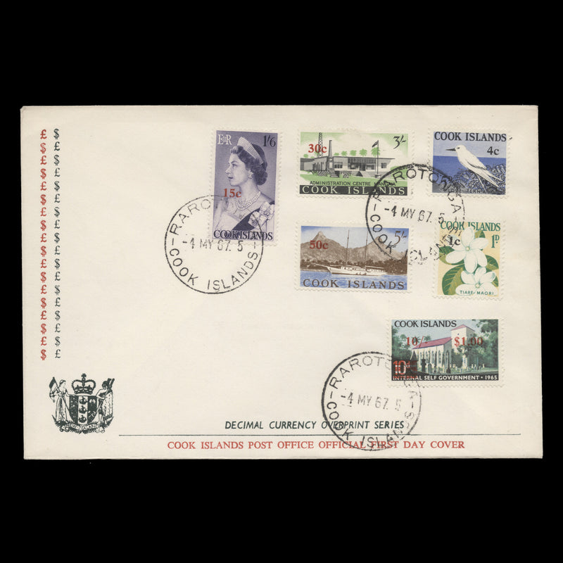 Cook Islands 1967 (FDC) Decimal Provisionals