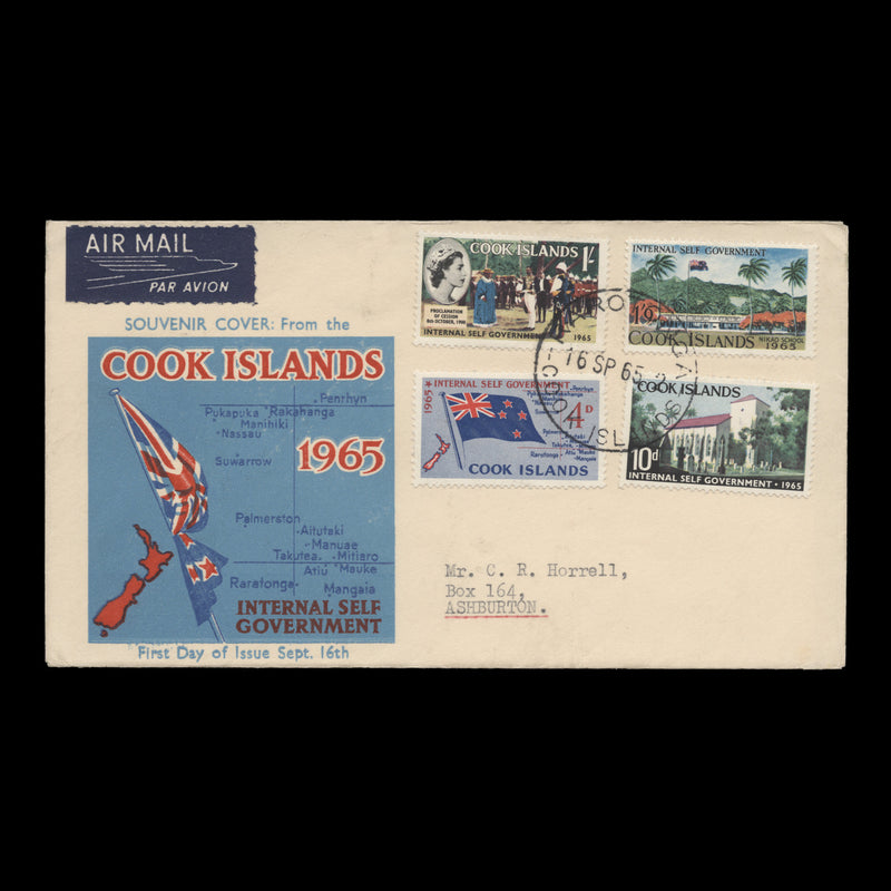 Cook Islands 1965 (FDC) Internal Self-Government