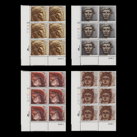 Great Britain 1993 (MNH) Roman Britain cyinder dot blocks
