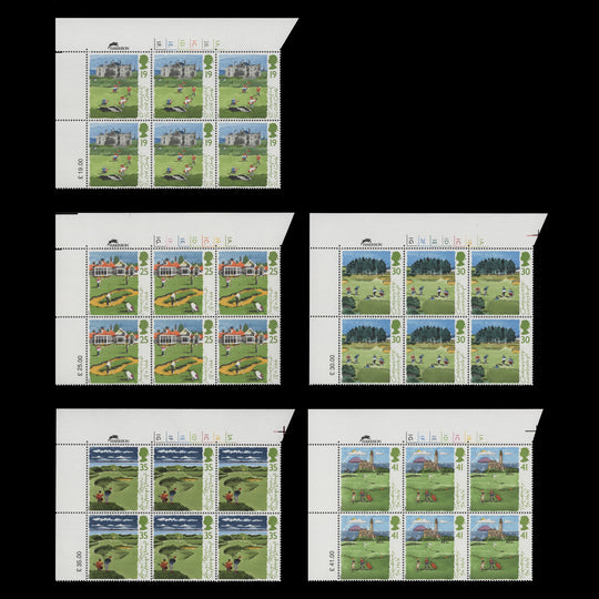 Great Britain 1994 (MNH) Scottish Golf Courses cylinder blocks