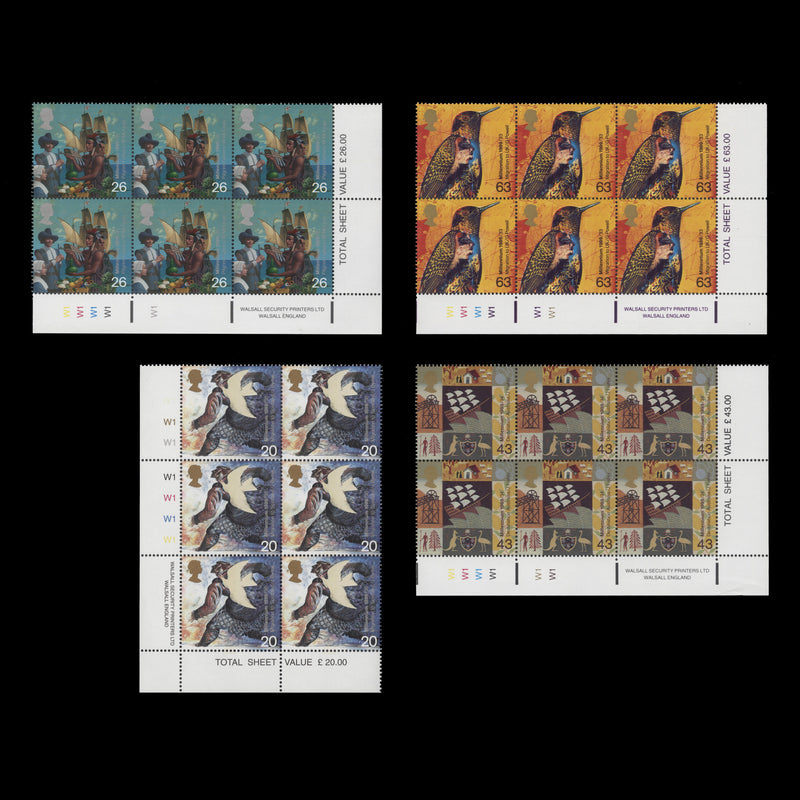 Great Britain 1999 (MNH) The Settlers' Tale cylinder blocks