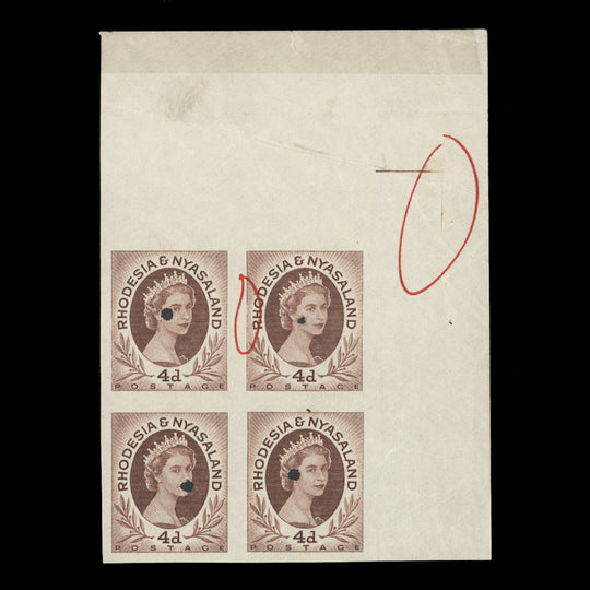 Rhodesia & Nyasaland 1954 (Proof) 4d Queen Elizabeth II