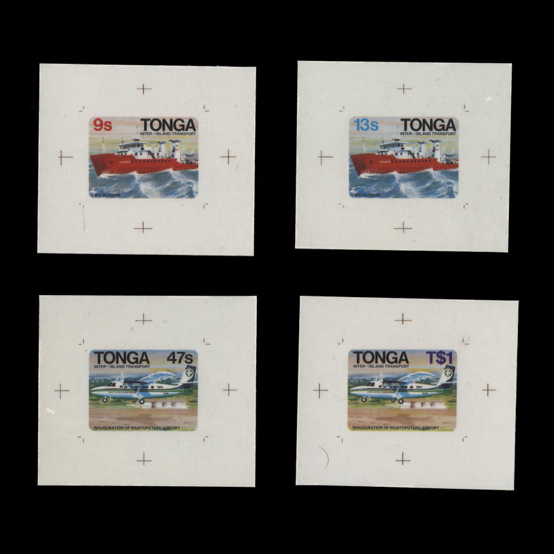 Tonga 1982 Inter-Island Transport cromalin proofs