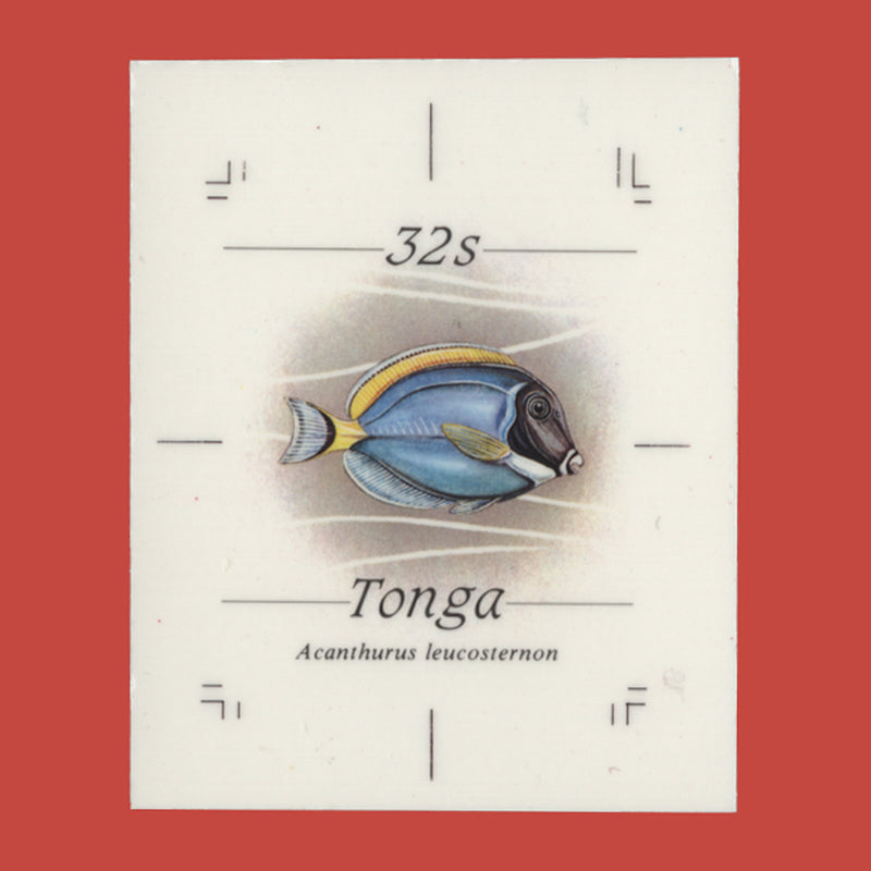 Tonga 1984 32s Powder-Blue Surgeonfish cromalin proof