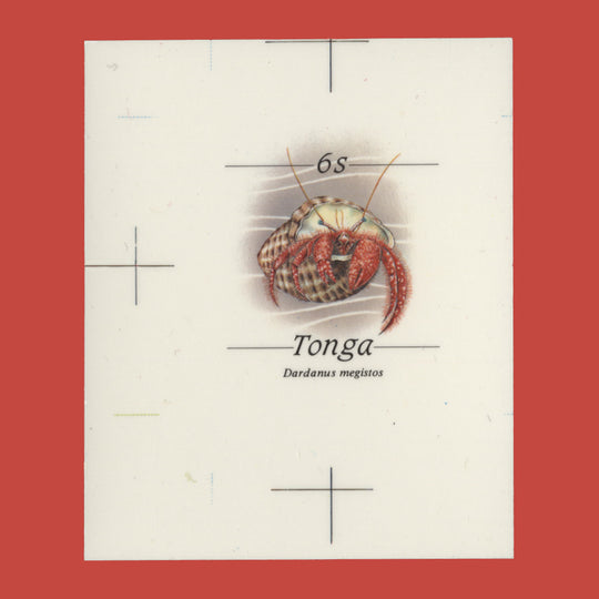 Tonga 1984 6s Spotted Hermit Crab cromalin proof