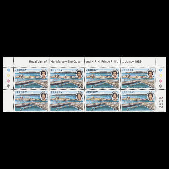 Jersey 1989 (MNH) £1 Royal Visit traffic light block