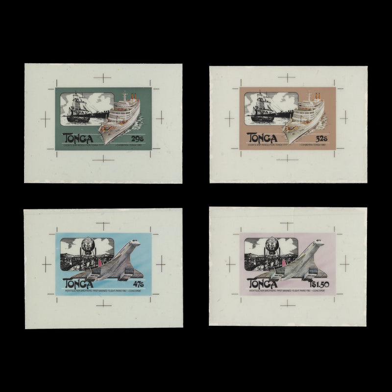 Tonga 1983 Sea and Air Transport cromalin proofs