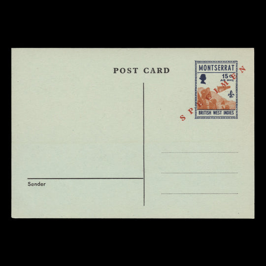 Montserrat 1971 (Unused) 15c Scouting greenish-grey SPECIMEN postcard