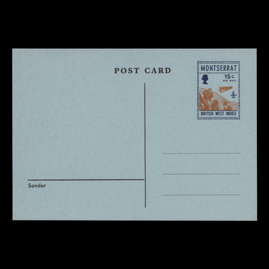 Montserrat 1971 (Unused) 15c Scouting bluish-grey postcard