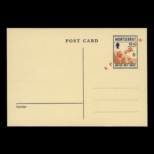 Montserrat 1971 (Unused) 15c Scouting yellow SPECIMEN postcard