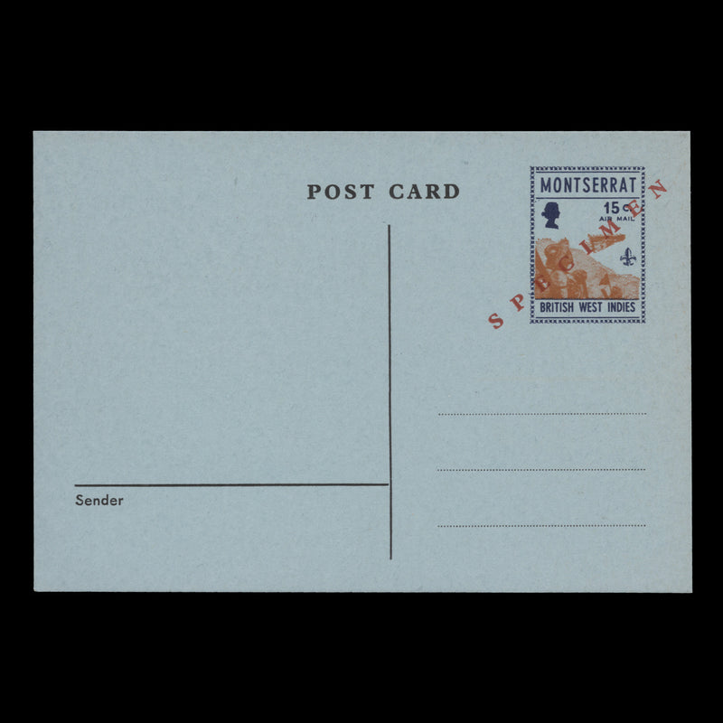 Montserrat 1971 (Unused) 15c Scouting bluish-grey SPECIMEN postcard