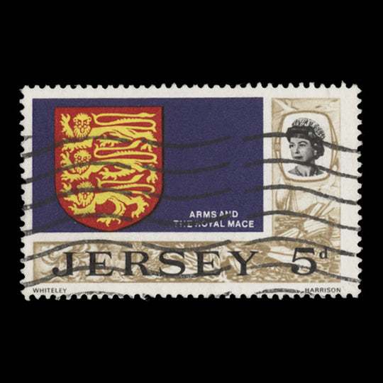 Jersey 1969 (Variety) 5d Arms & Royal Mace missing gold
