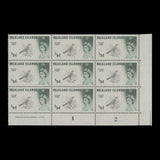 Falkland Islands 1968 (MNH) ½d Austral Thrush imprint/plate 1–2 block, DLR