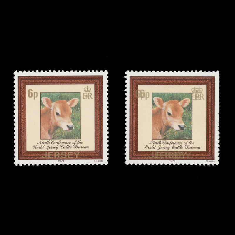 Jersey 1979 (Variety) 6p Cattle Conference with gold printed double