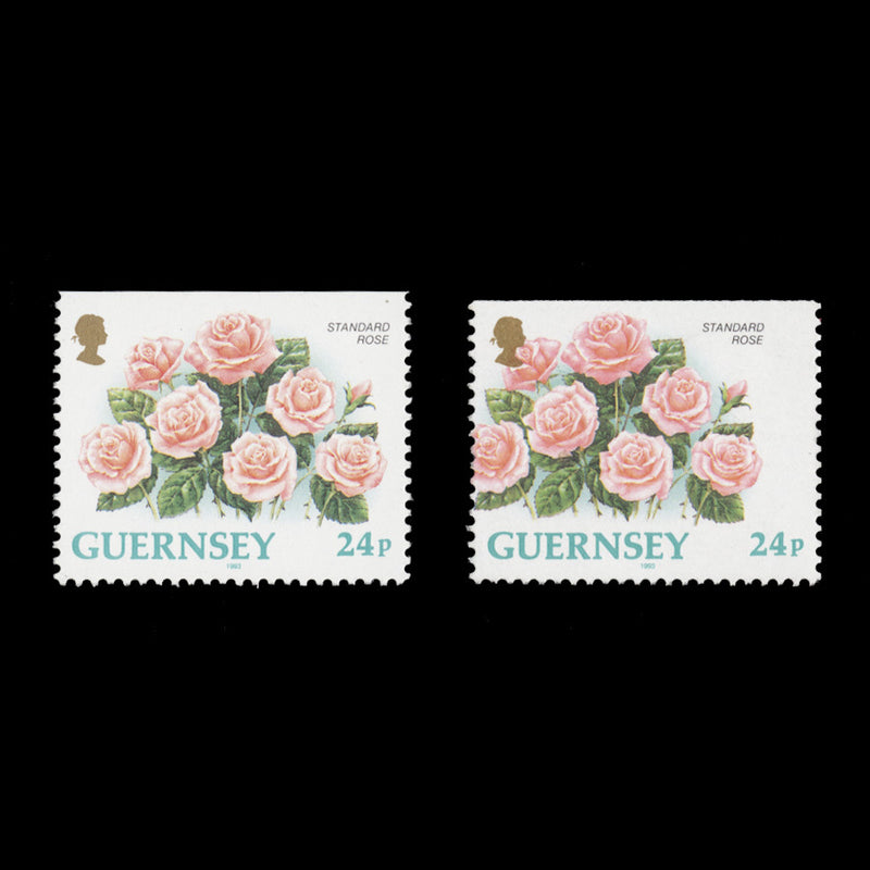 Guernsey 1993 (Variety) 24p Standard Rose with design shift
