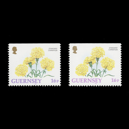 Guernsey 1992 (Variety) 16p Standard Carnation shade