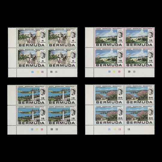 Bermuda 1971 (MNH) Keep Bermuda Beautiful plate blocks