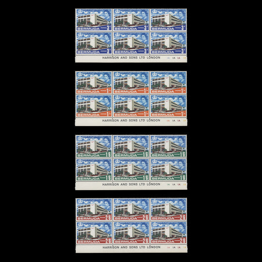 Bermuda 1967 (MNH) Opening of General Post Office imprint/plate blocks