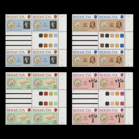 Bermuda 1980 (MNH) Rowland Hill Death Centenary gutter plate blocks