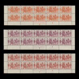 New Hebrides 1953 (MNH) Definitives imprint/plate 1 blocks