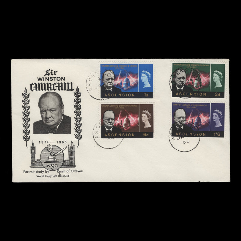 Ascension 1966 (FDC) Churchill Commemoration