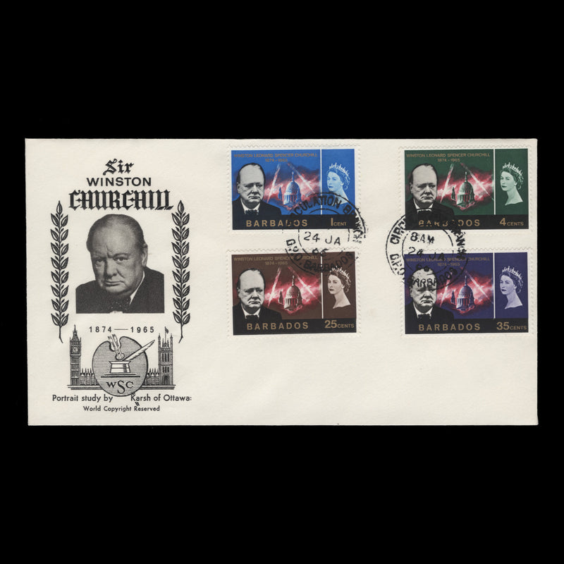 Barbados 1966 (FDC) Churchill Commemoration