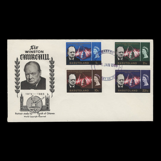 Basutoland 1966 Churchill Commemoration first day cover, MASERU