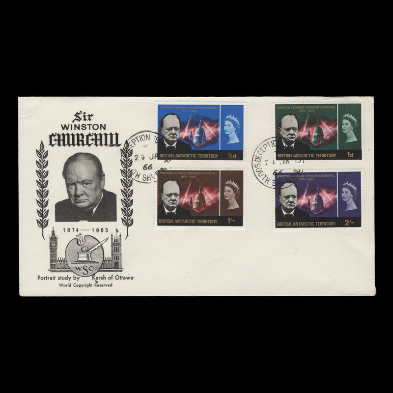 British Antarctic Territory 1966 (FDC) Churchill Commemoration