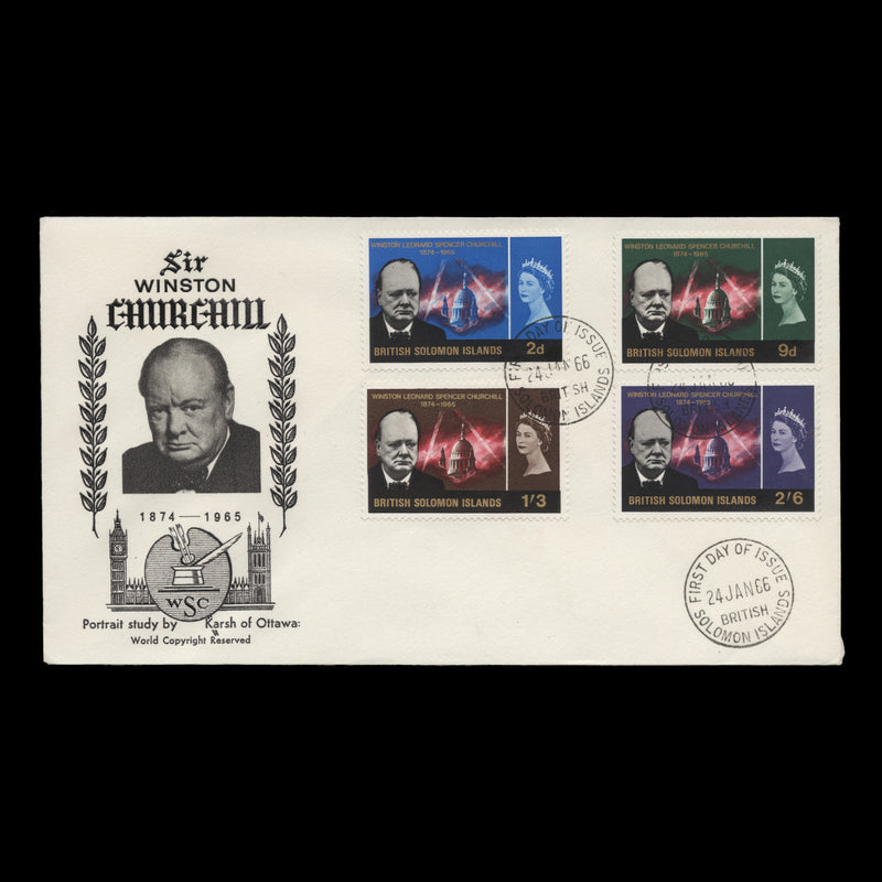 Solomon Islands 1966 (FDC) Churchill Commemoration
