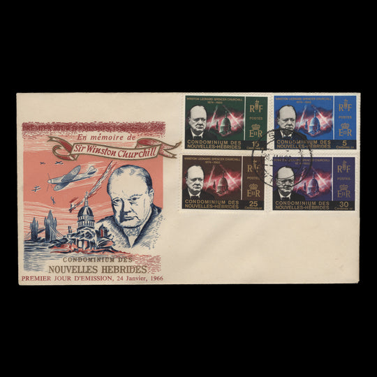 Nouvelles Hebrides 1966 (FDC) Churchill Commemoration, SANTO