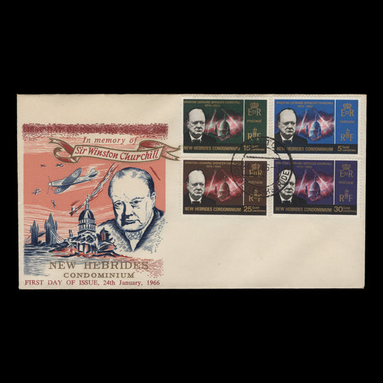 New Hebrides 1966 (FDC) Churchill Commemoration, SANTO