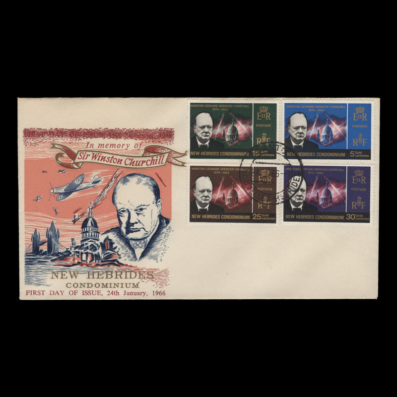 New Hebrides 1966 (FDC) Churchill Commemoration, SANTO