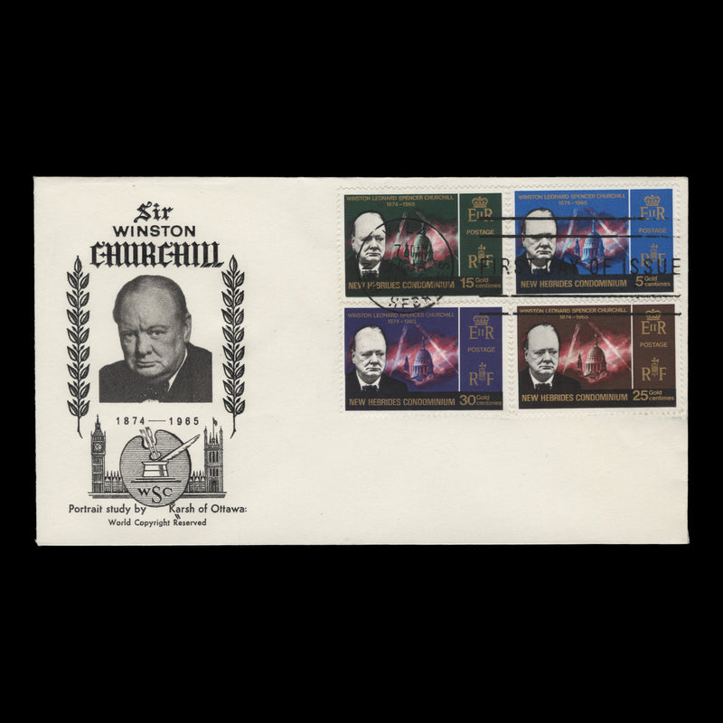 New Hebrides 1966 (FDC) Churchill Commemoration, VILA