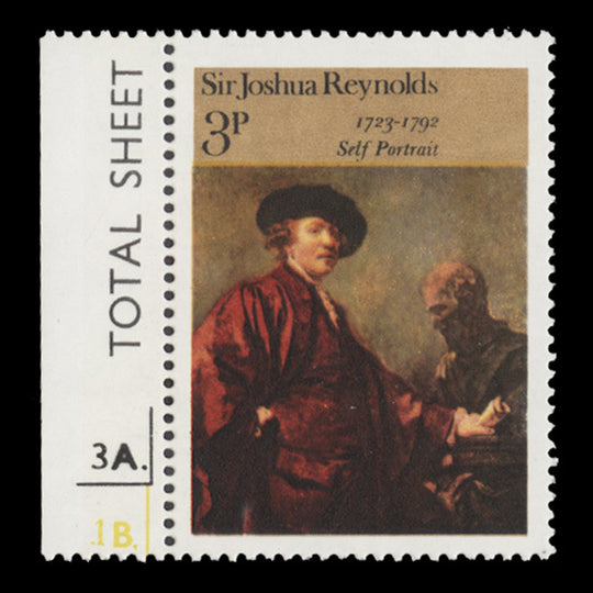 Great Britain 1973 (Variety) 3p British Paintings missing gold