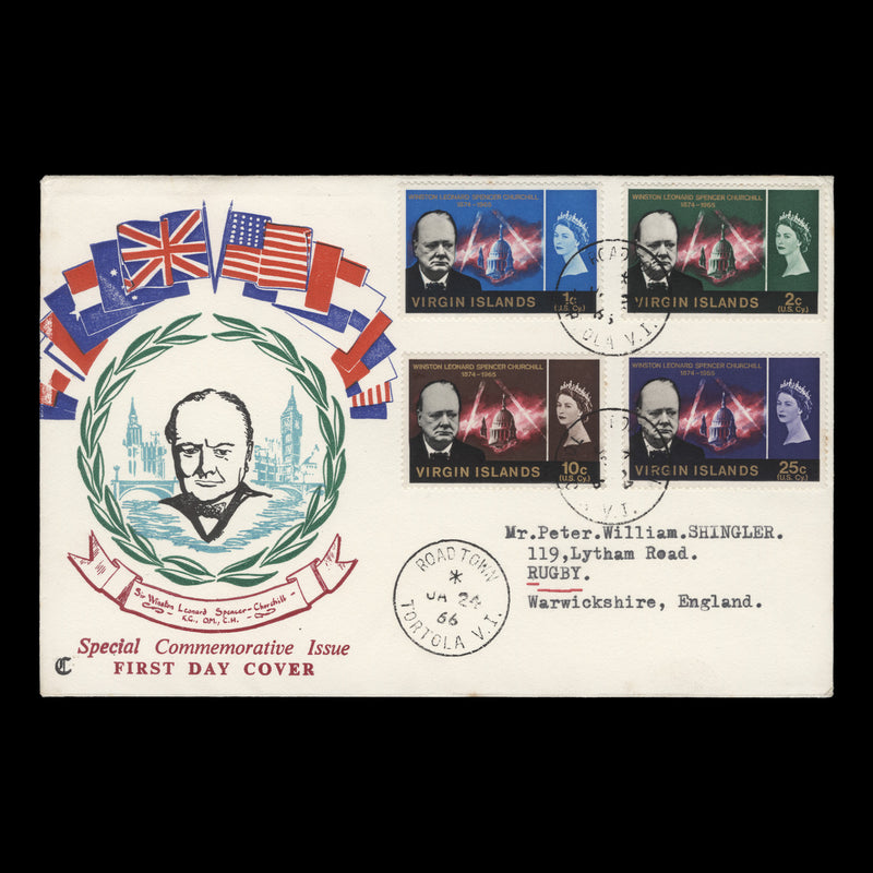 British Virgin Islands 1966 (FDC) Churchill Commemoration